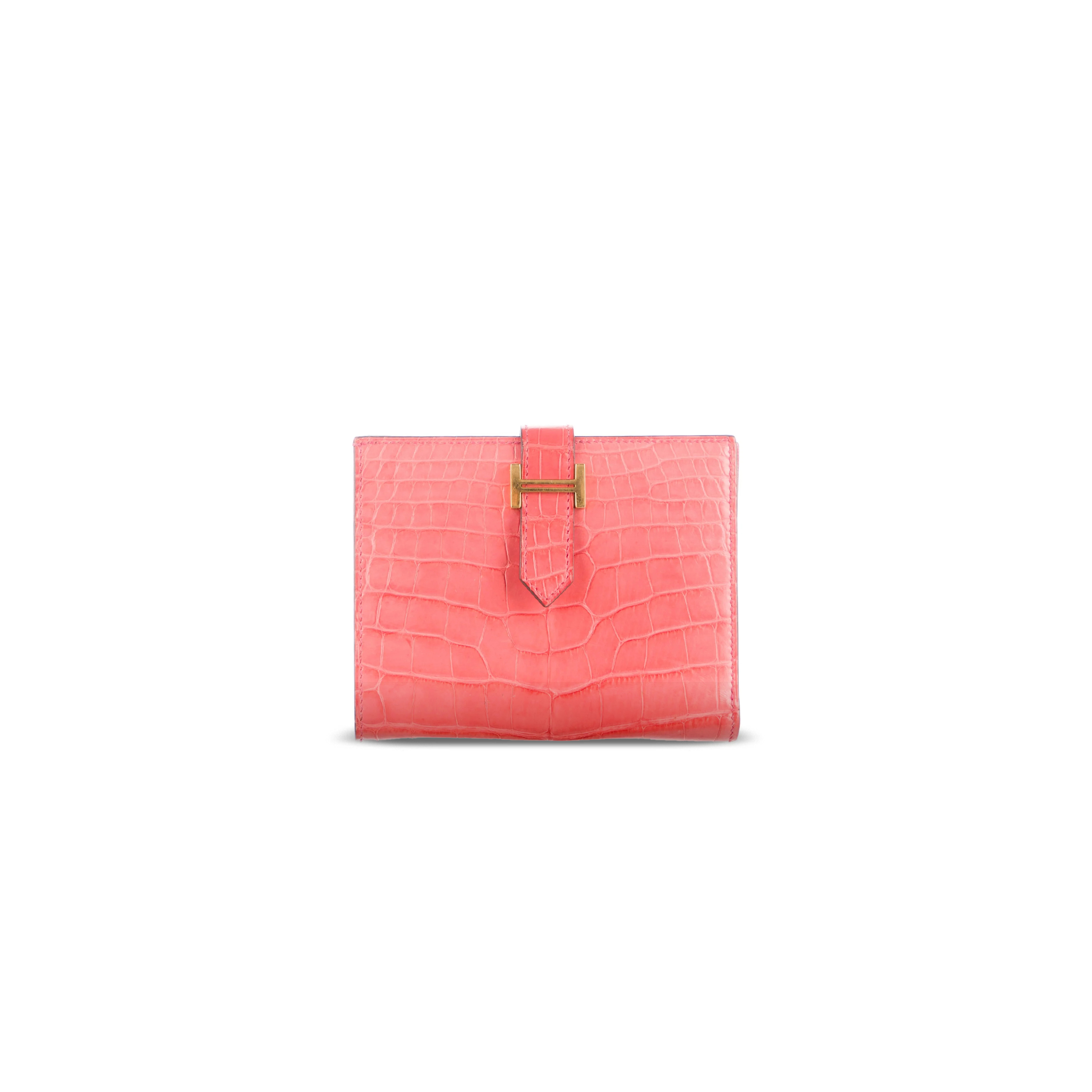 HERMES MASTER COMPACT BEARN WALLET PINK (12*9.5*2cm)